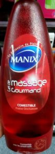 Gel de massage gourmand comestible gout fraise